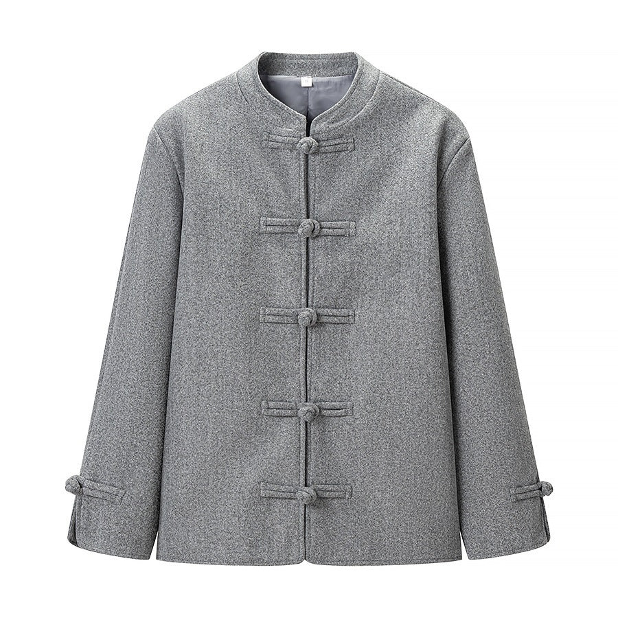 Damen Traditionelle kurz geschnittene Jacke mit Mandarin-Kragen und Knotenverschlüssen Echo Archiv