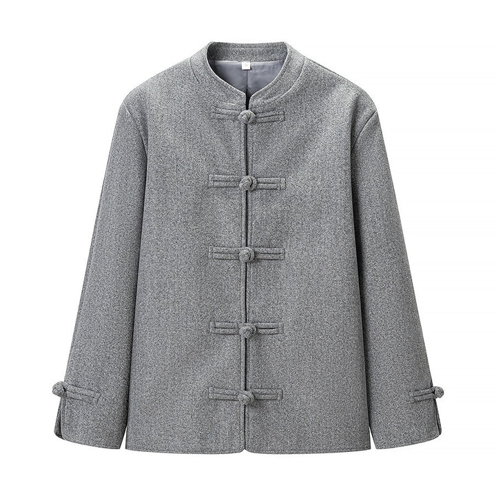 Damen Traditionelle kurz geschnittene Jacke mit Mandarin-Kragen und Knotenverschlüssen Echo Archiv