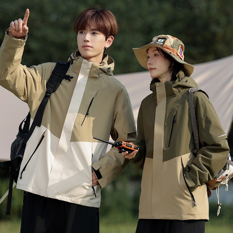 Herren Zweifarbige Wind- und Wasserabweisende Softshelljacke mit Kapuze Echoarchiv