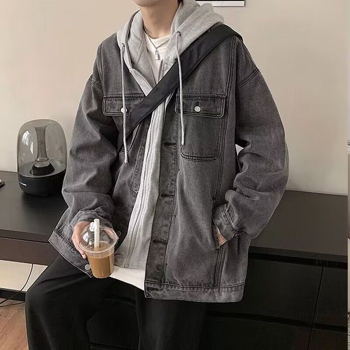 Herren Lässige Oversized Denimjacke Echoarchiv
