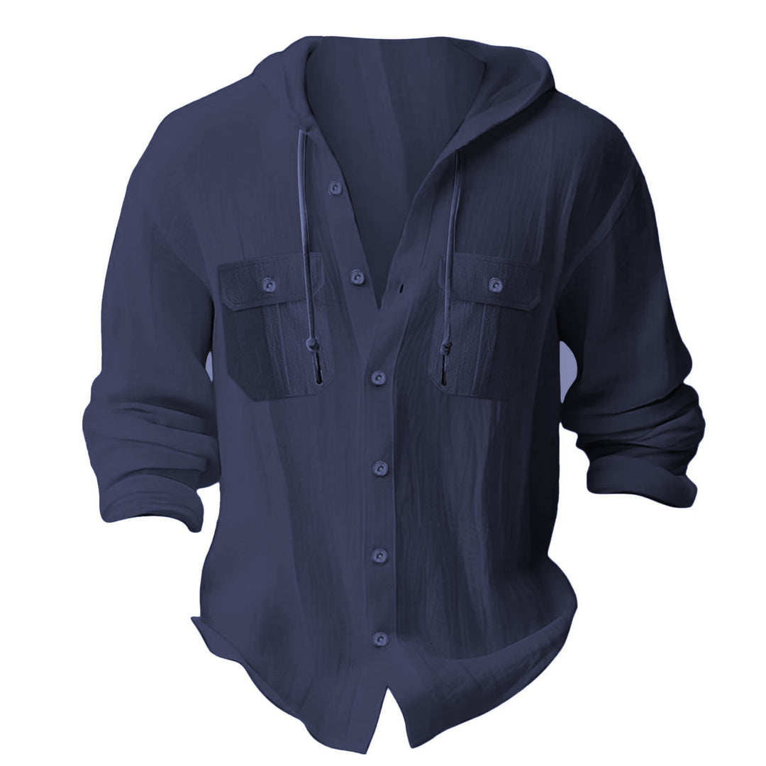 Herren lässiges Kapuzenshirt mit Brusttaschen und innovativem Stoff Echoarchiv