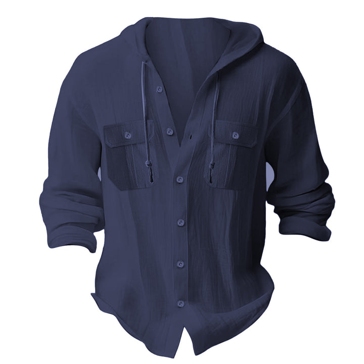 Herren lässiges Kapuzenshirt mit Brusttaschen und innovativem Stoff Echoarchiv