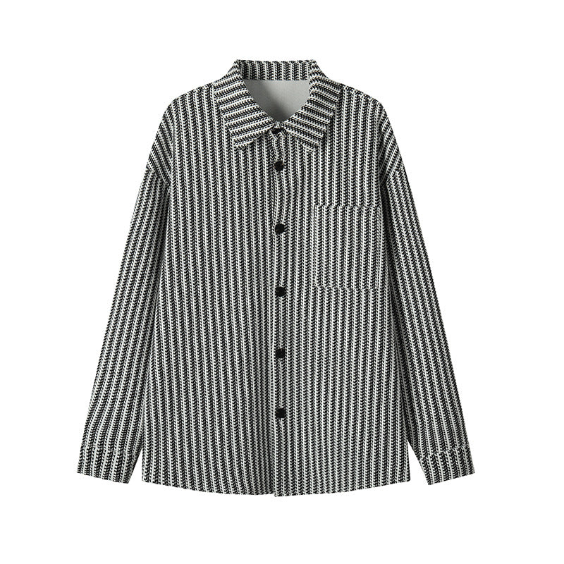 Herren Texturierte Overshirt‑Hemdjacke aus Strick mit Kentkragen Echo Archiv