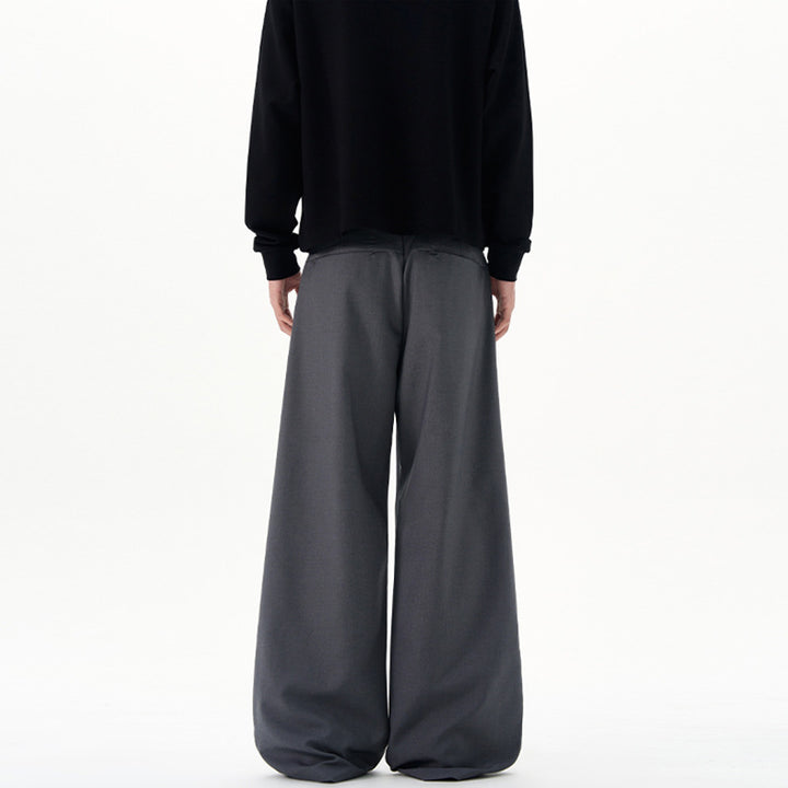 Herren Ultraweite Bügelfalten-Hose mit tiefem Schritt und fließender Twill-Qualität Echo Archiv