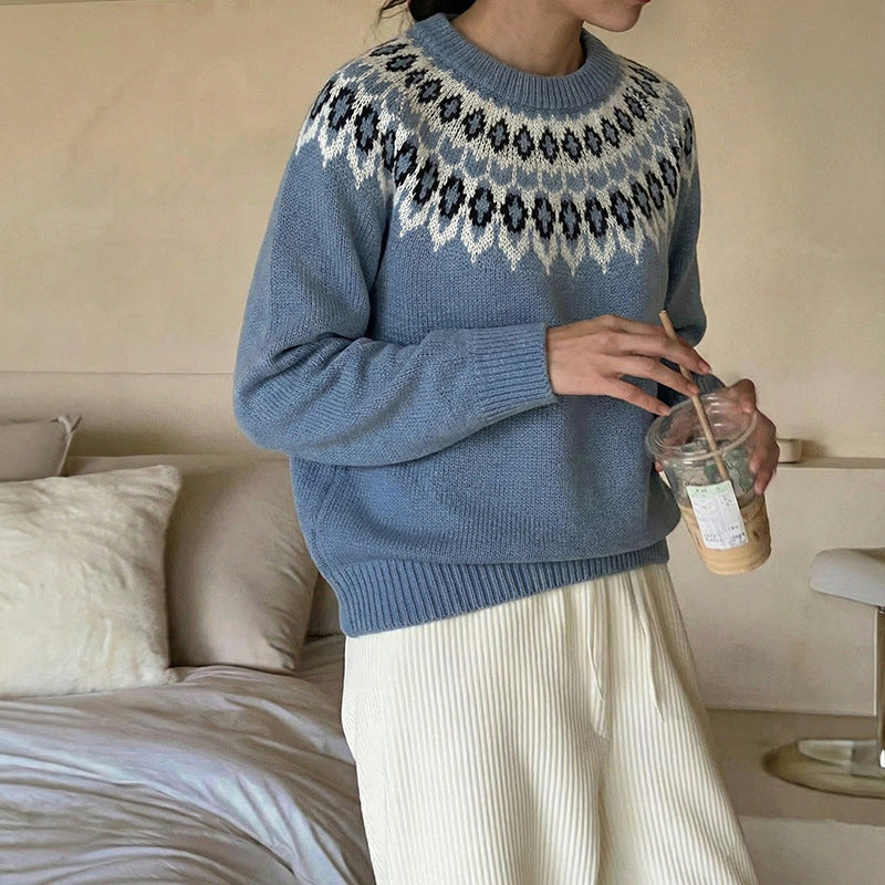 Damen Gemusterter Strickpullover Echo Archiv