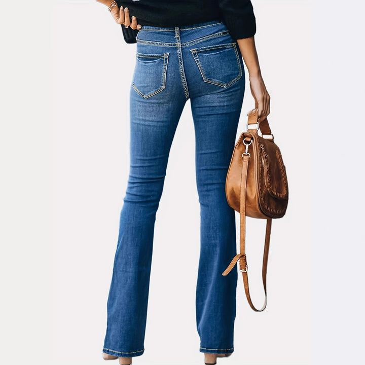 Damen Hochtaillierte Button‑Fly Flared‑Jeans mit sculptender Mittelnaht Echo Archiv