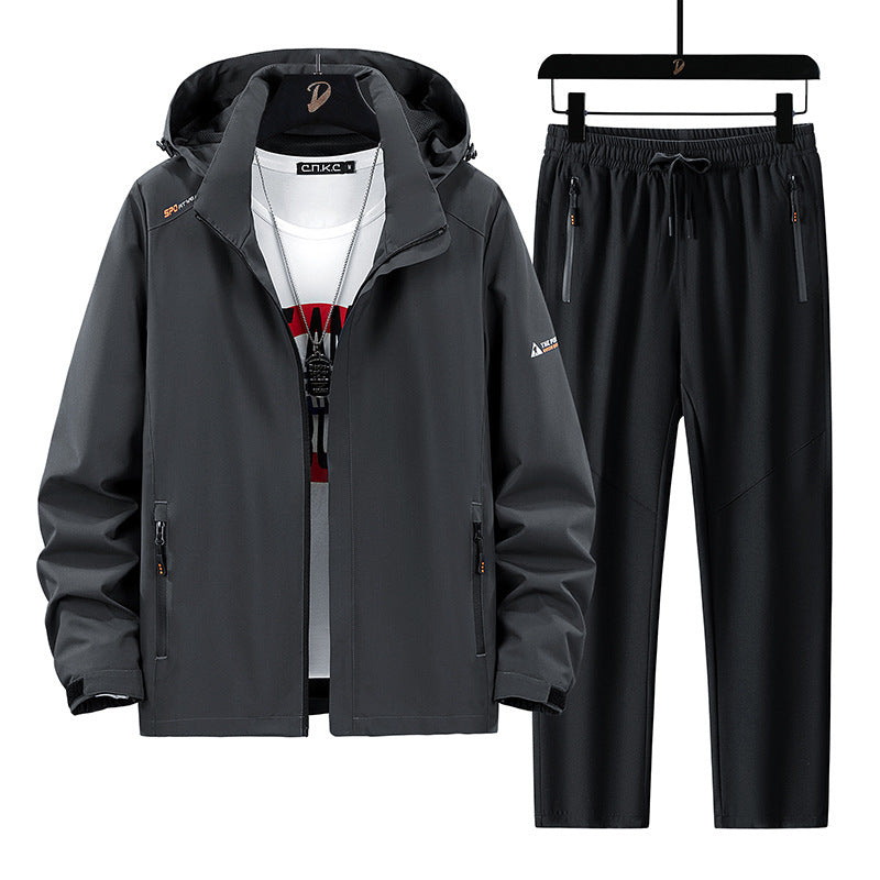 Herren Tragbare Outdoor-Jacke mit sportlichen Jogginghosen Echo Archiv