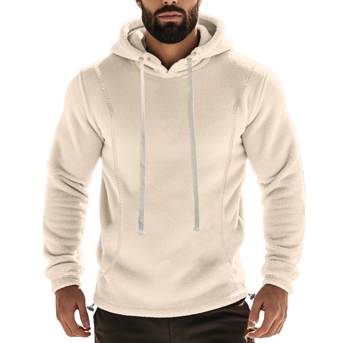 Herren Fleece-Kapuzenpullover mit praktischen Taschen – Cavarno