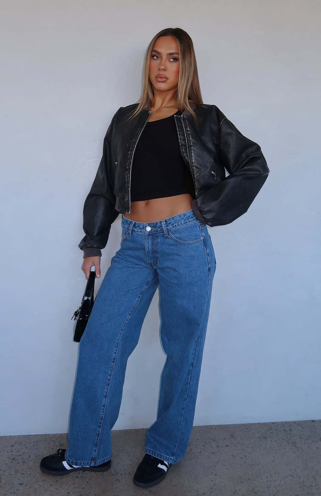 Damen lässige weite Jeans mit hohem Bund und modischem Schnitt Echo Archiv