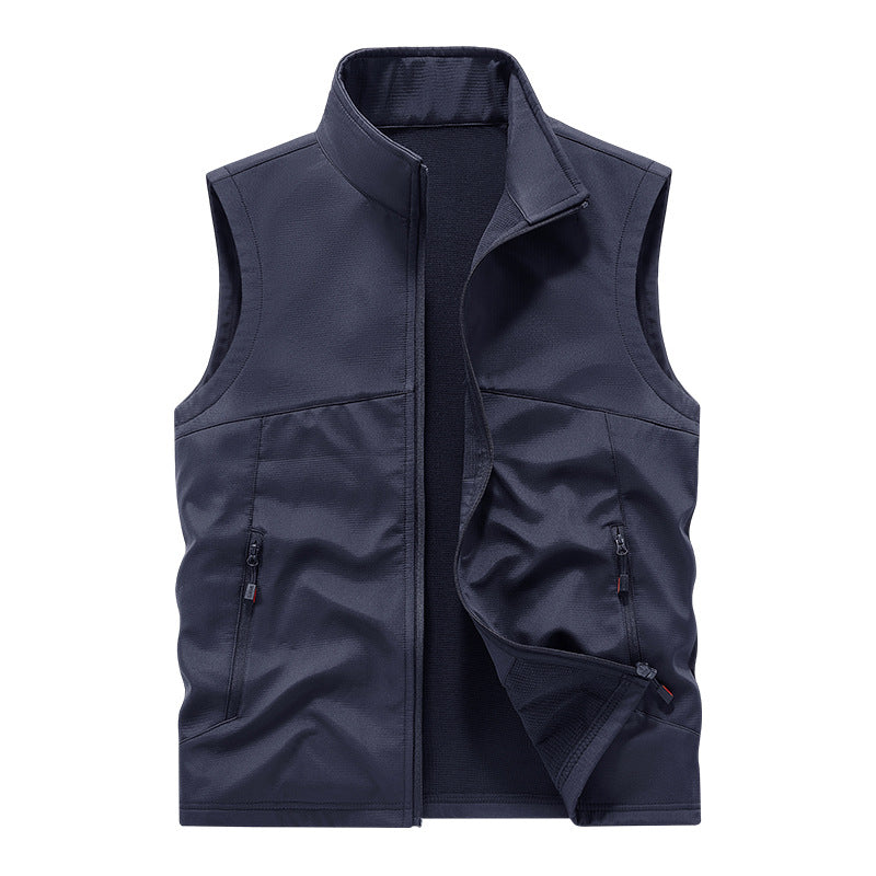 Herren atmungsaktives Softshell-Outdoorsanweste mit hochschließendem Stehkragen und fleecegefüttertem Innenraum – Marzano