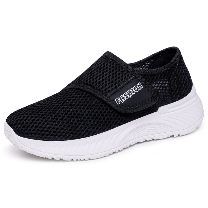 Damen Atmungsaktive Slip-On Mesh-Sneaker mit Klettverschluss Echoarchiv