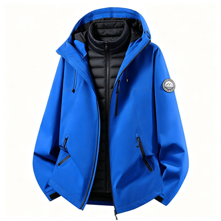 Damen kombinierbare Softshell-Outdoormantel mit abnehmbarer gepolsterter Innenjacke – Célinea