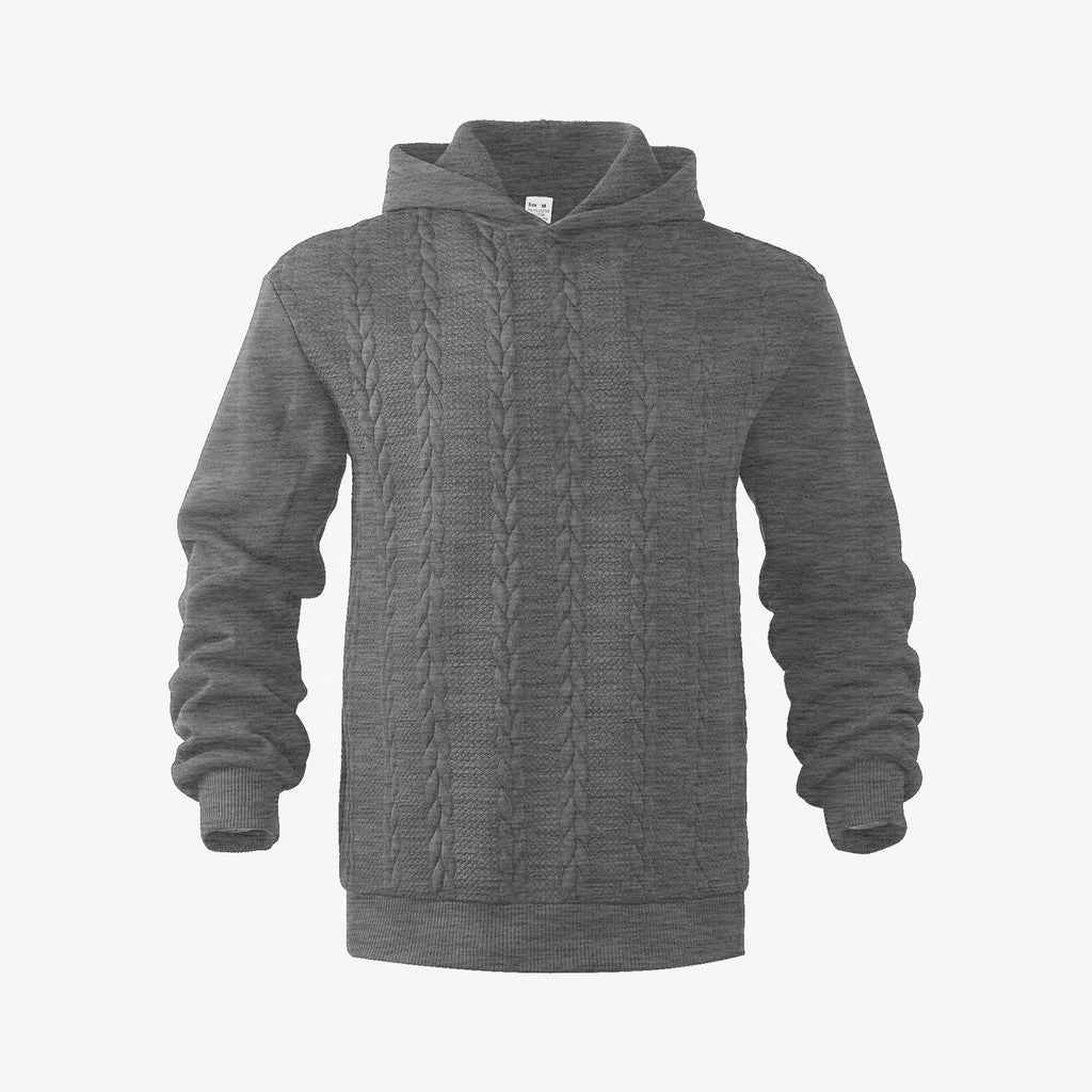 Herren nan Kapuzenpullover im Stricklook mit Zopfmuster und geripptem Saum Echo Archiv