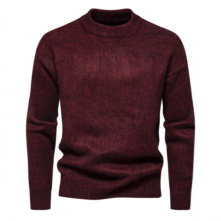 Herren Strickpullover mit hohem Kragen und strukturierter Oberfläche Echoarchiv