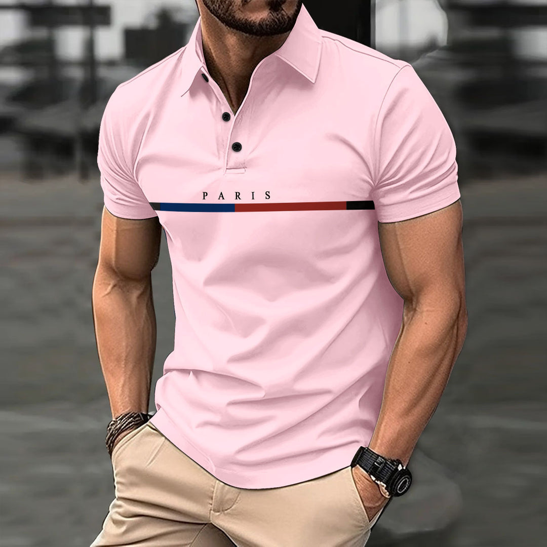Herren modisches Polohemd mit stilvollem Druckdesign Echoarchiv