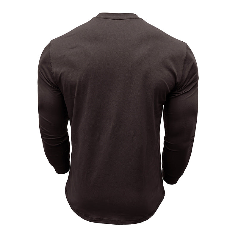 Herren Langarm-Henley-Shirt mit modischen Akzenten und atmungsaktivem Material Echoarchiv