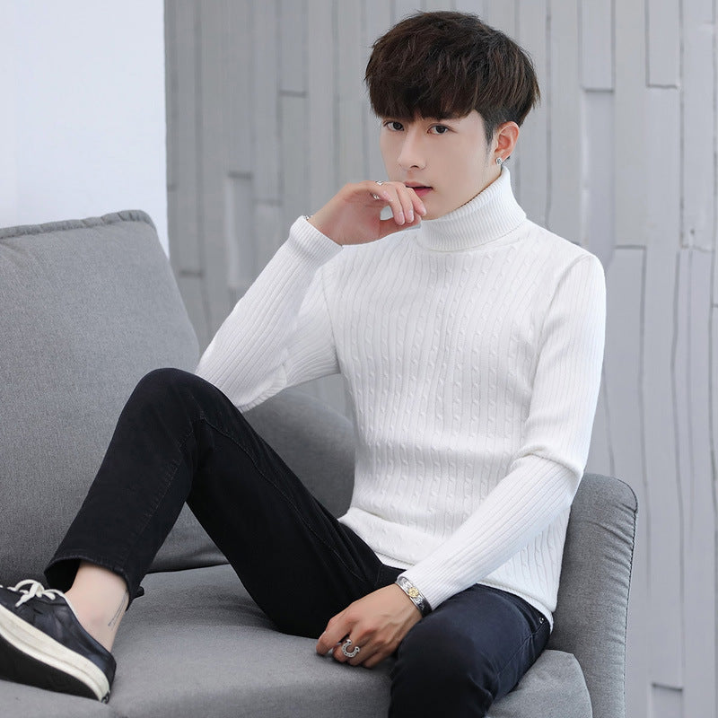 Herren Eleganter Rollkragenpullover mit Rippmuster Echoarchiv