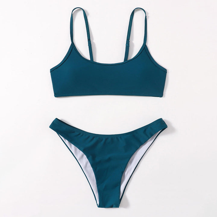 Damen Sportliches Bikini-Set mit verstellbaren Trägern und hohem Beinausschnitt Echo Archiv