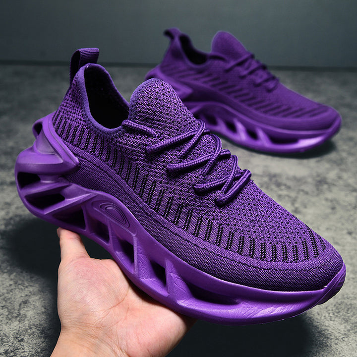 Unisex atmungsaktive Strick‑Runner mit skulpturierter Hohlkammer‑Plattform und flexibler Trail‑Laufsohle – Tavélo
