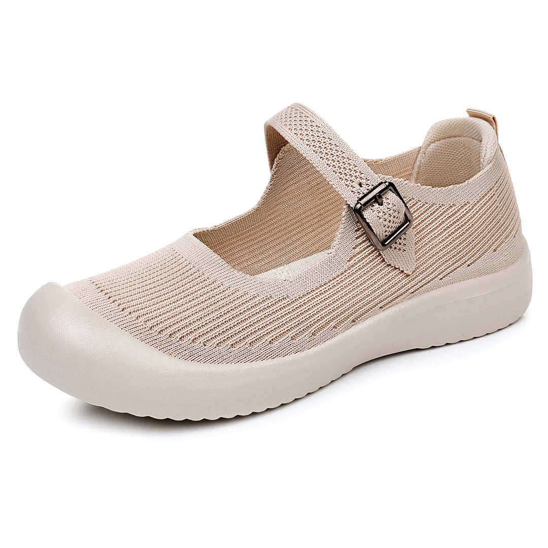 Damen nan gestrickter Mary-Jane Komfortschuh mit verstellbarem Riemen, atmungsaktivem Strickobermaterial und stoßdämpfender Leichtlaufsohle Echo Archiv