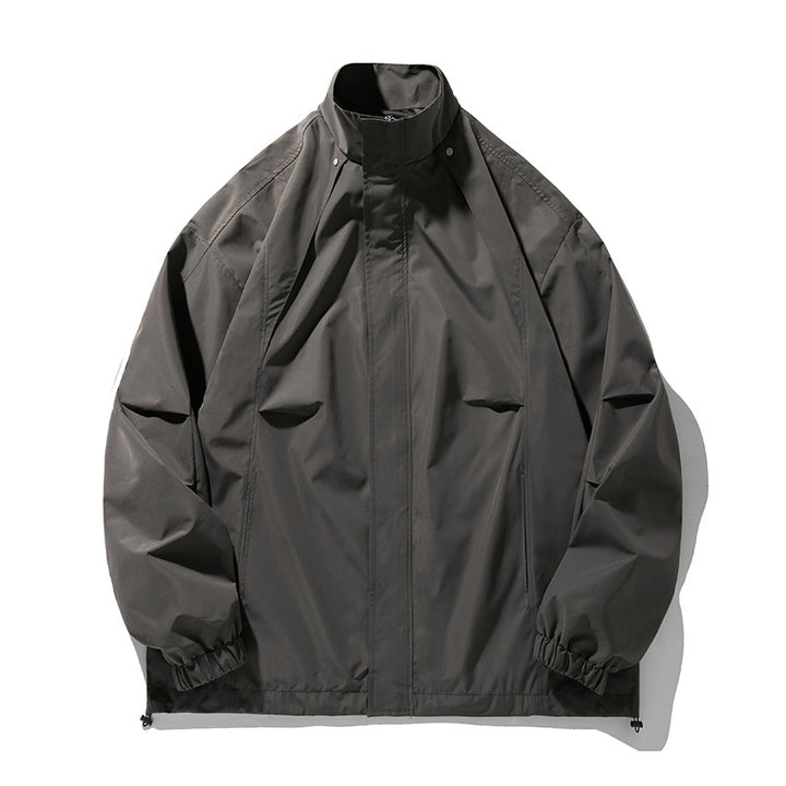 Unisex Leichte technische Windbreaker‑Jacke mit Stehkragen, verdecktem Reißverschluss und verstellbarem Saum Echo Archiv