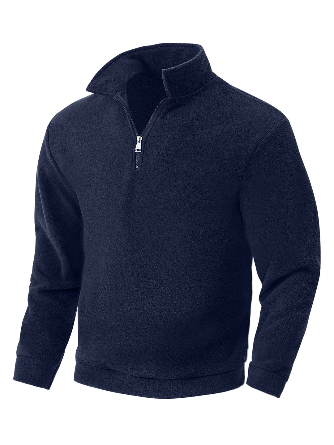 Herren Fleece-Halbzip-Pullover mit Stehkragen, weichem Teddy-Fleece und elastischen Bündchen – Cavarno