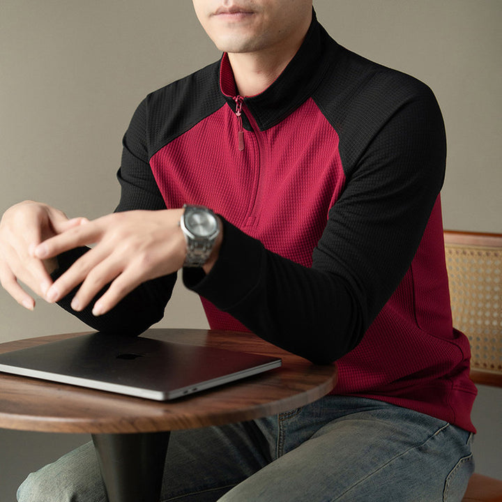 Herren funktionales Langarmshirt mit hohem Kragen und innovativer Reißverschlussöffnung Echoarchiv