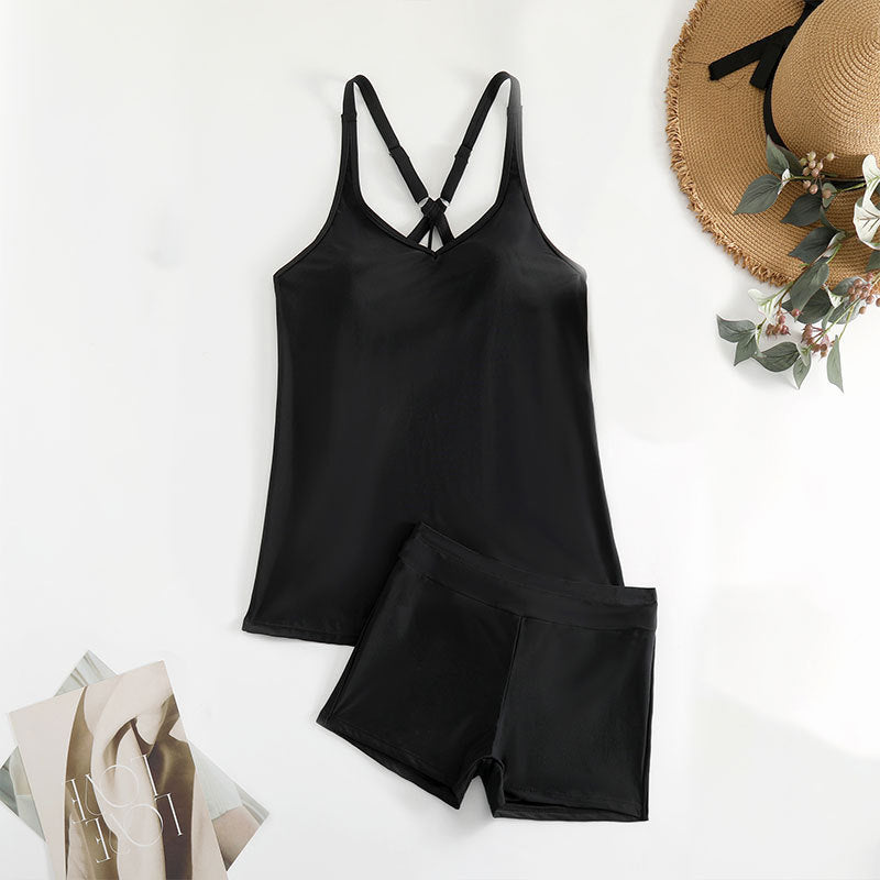 Damen Sportliches Tankini-Set mit verstellbaren Trägern und figurformendem Schnitt Echo Archiv