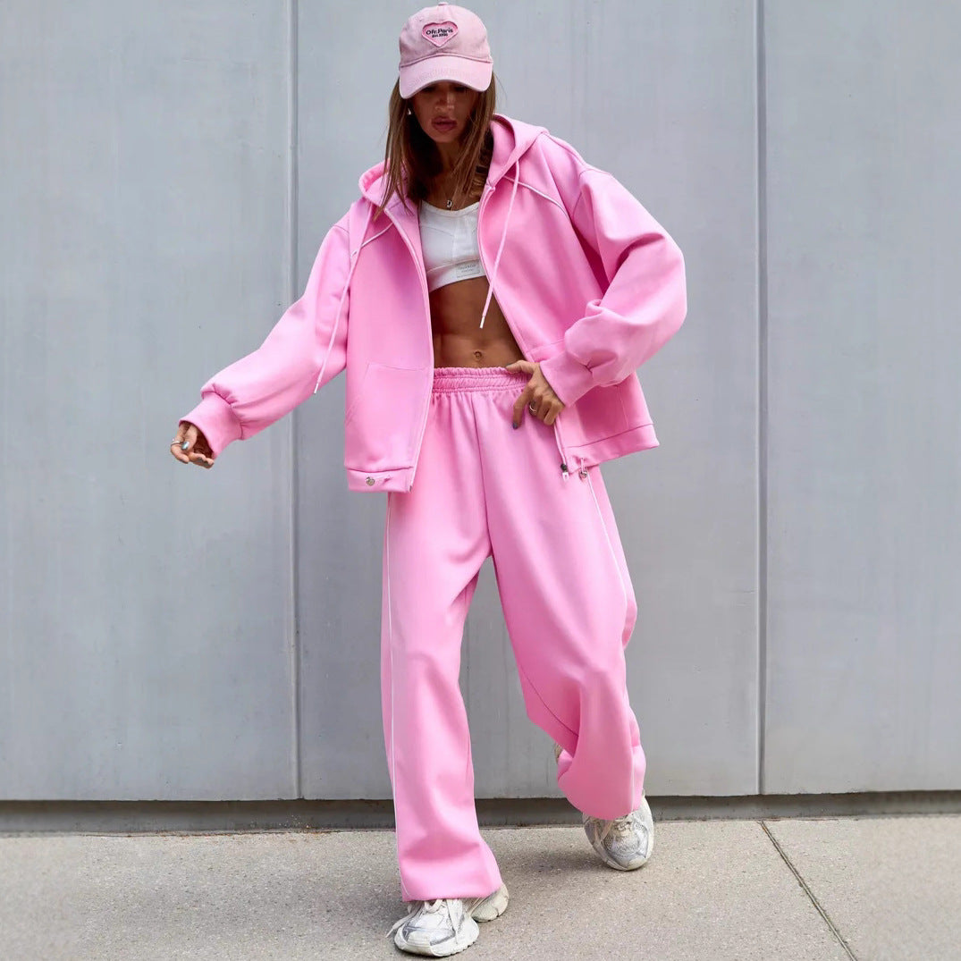 Damen Sportliches Oversized Kapuzenjacken-Set Echo Archiv