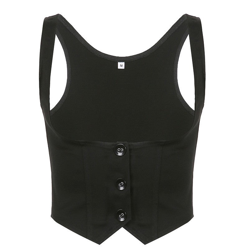Damen Modisches Crop-Top mit eleganten Knopfdetails und tailliertem Schnitt Echo Archiv