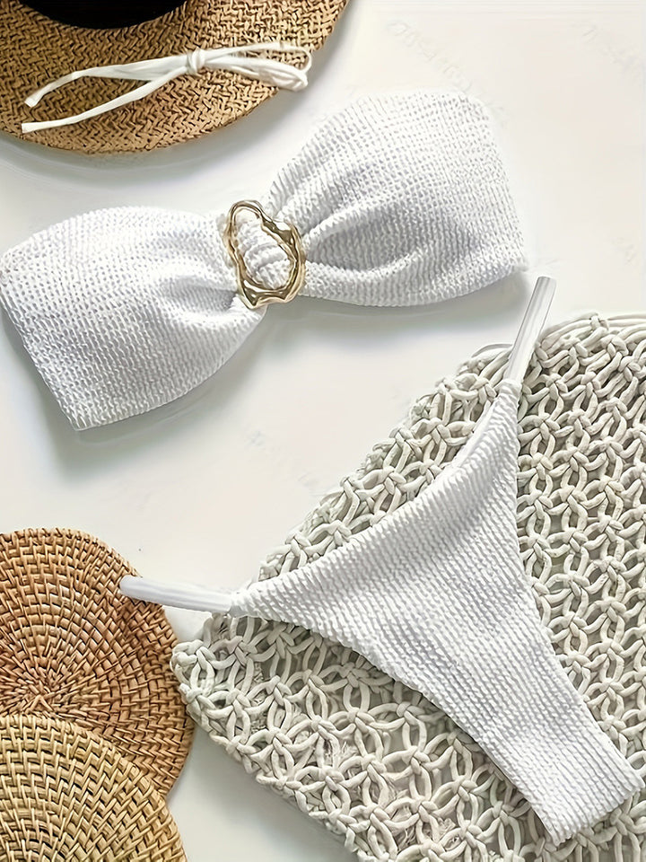Damen Premium Bikini-Set mit Struktur und Goldverzierung Echo Archiv