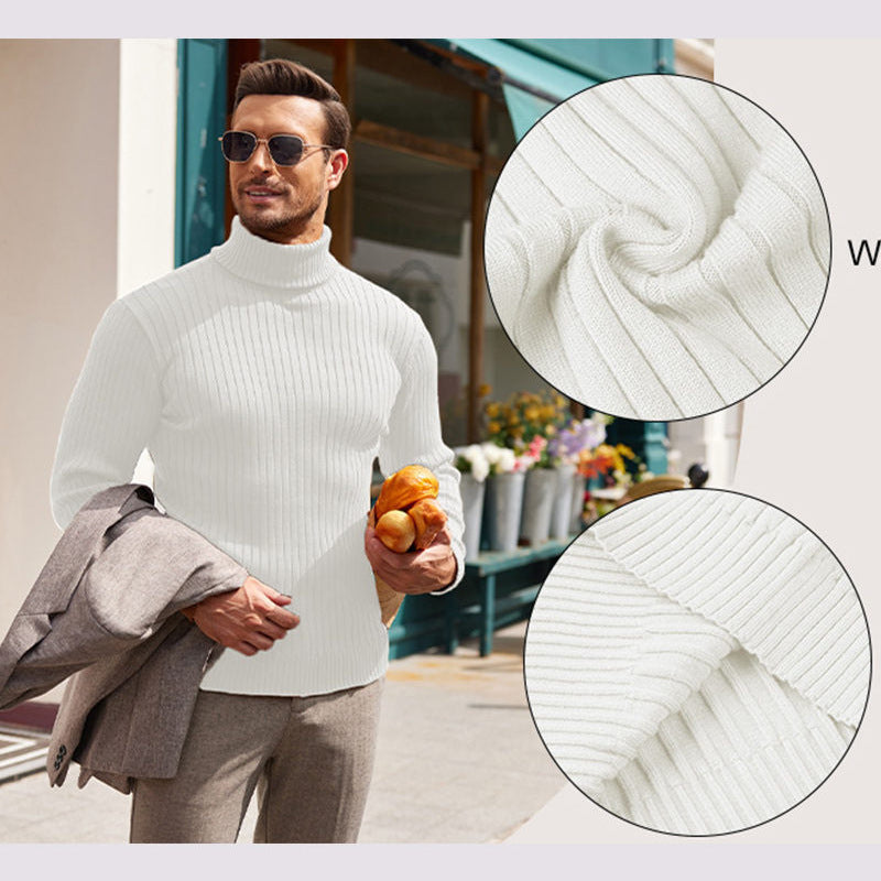 Herren nan gerippter Rollkragenpullover aus Feinstrick mit taillierter Silhouette Echo Archiv