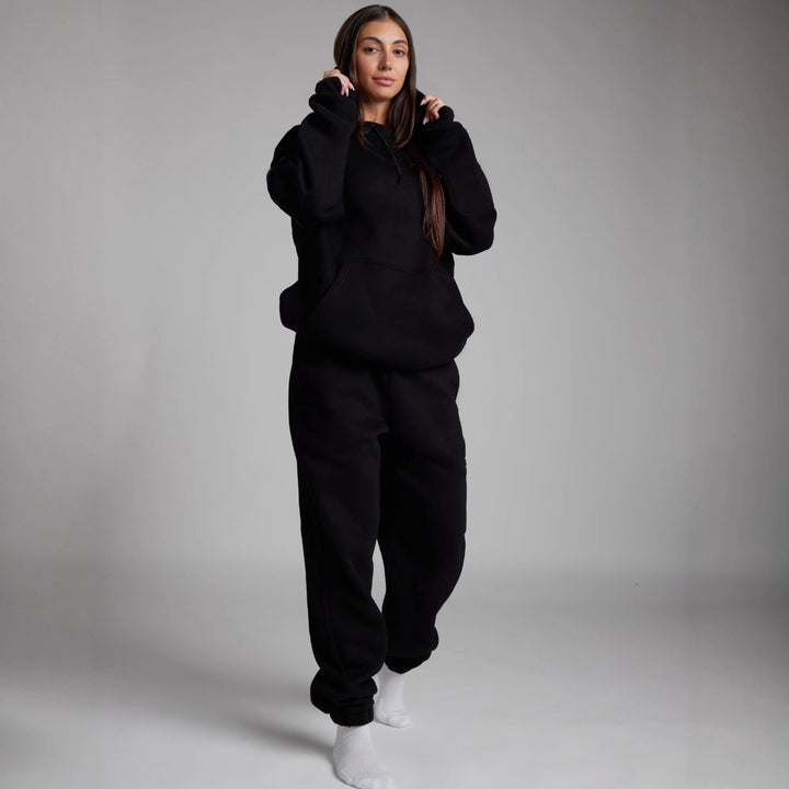 Damen nan Kapuzensweatshirt mit integrierter Schlafblende und weichem Fleece-Innenfutter Echo Archiv