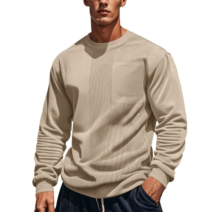 Herren nan strukturiertes Sweatshirt mit Brusttasche und geripptem Vorderpanel Echo Archiv