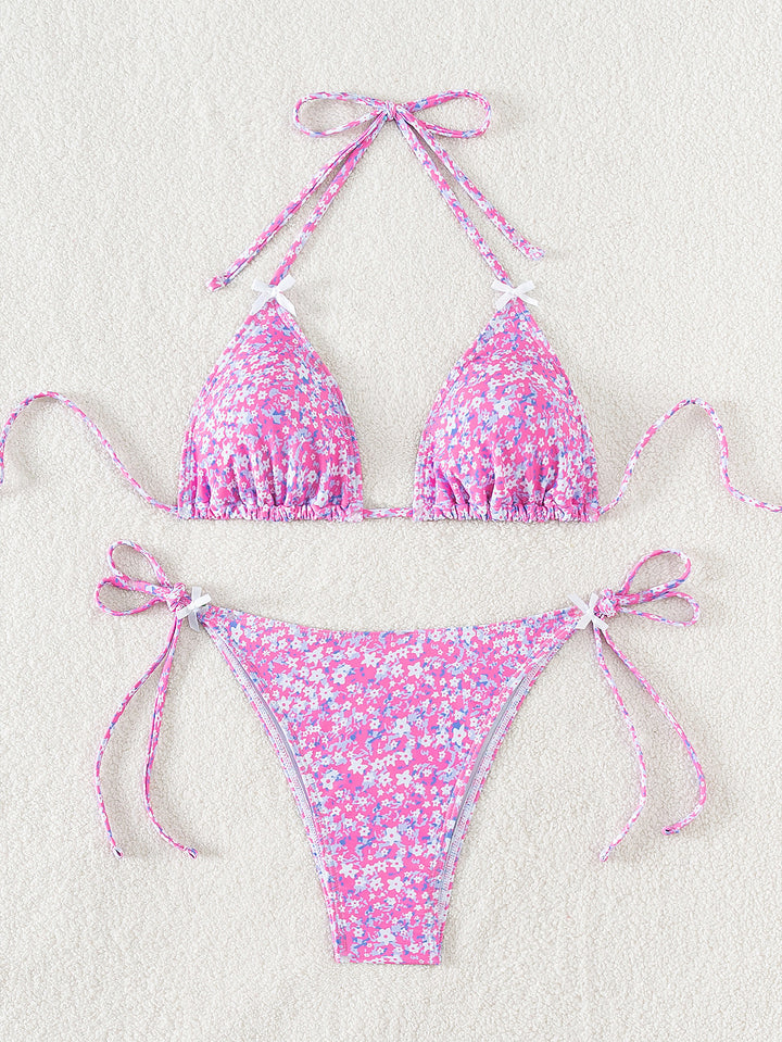 Damen Triangel-Bikini mit verspieltem Palmenmuster Echo Archiv