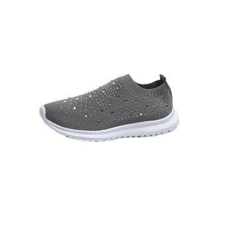 Damen nan gestrickte Slipper-Sneaker mit Strassbesatz und elastischem Einstieg Echo Archiv