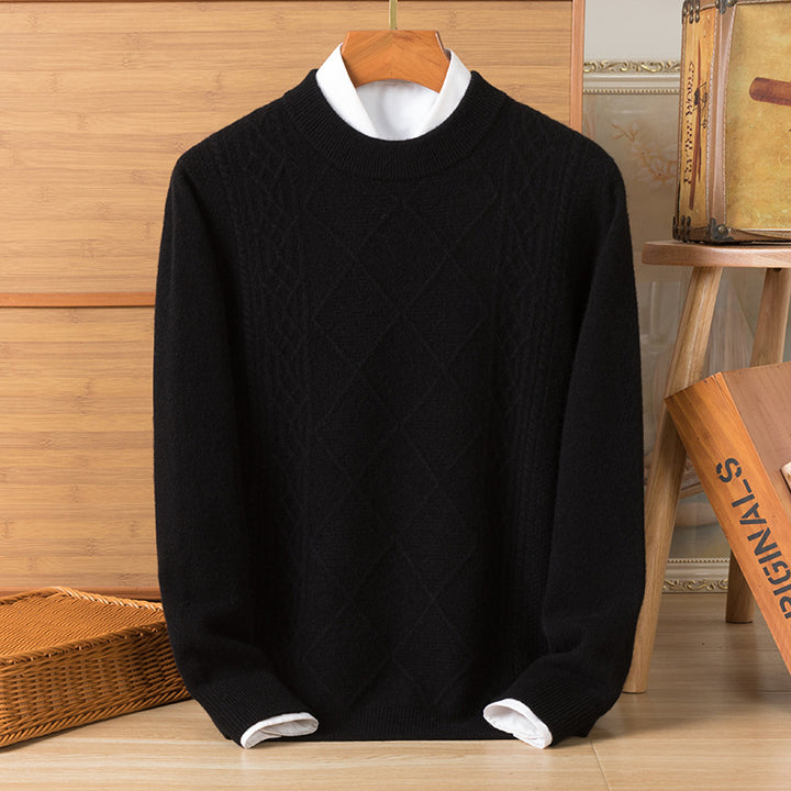 Herren hochwertiger Strickpullover mit diamantartigem Muster Echoarchiv