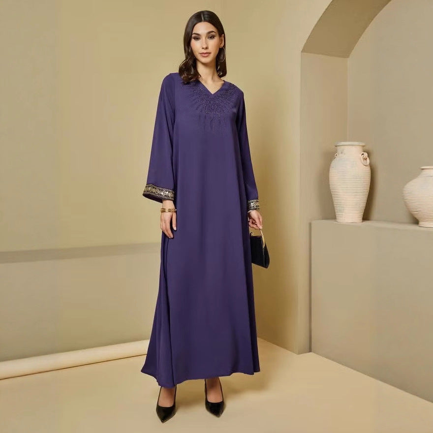 Damen Elegante Maxikleid mit bestickten Ärmeln Echo Archiv