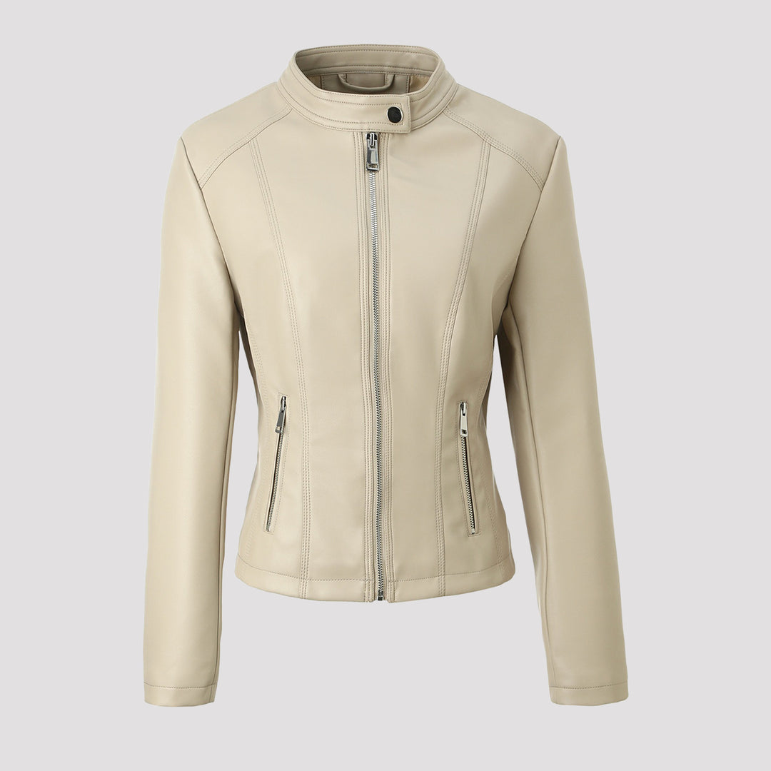 Damen Strukturierte Kunstlederjacke Echo Archiv