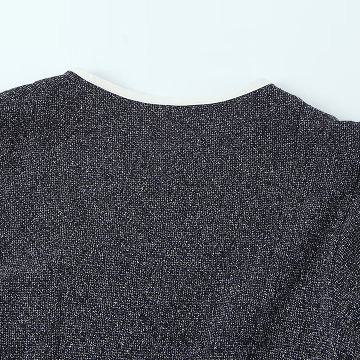 Damen Kurzarm Kleid mit eleganter Schleifenapplikation und V-Ausschnitt Echo Archiv