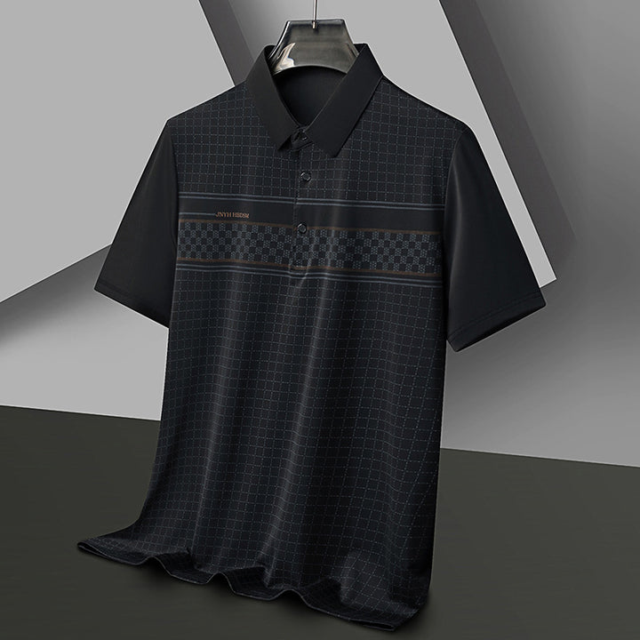 Herren Poloshirt mit atmungsaktivem Piqué-Design und stilvollen Kontraststreifen Echoarchiv