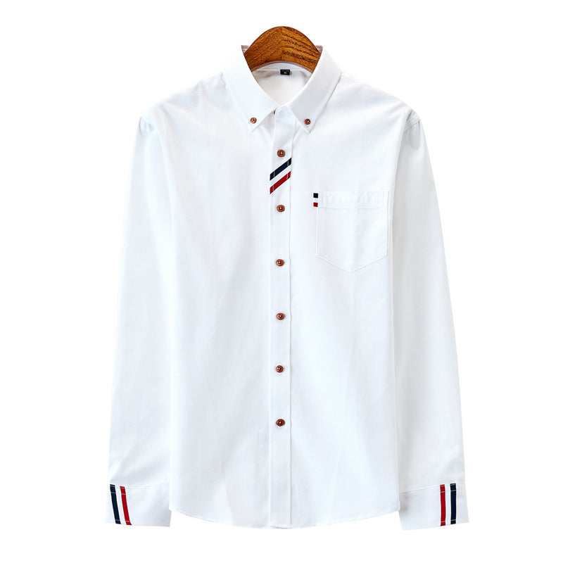 Herren nan modernes Oxford-Hemd mit Button-Down-Kragen, Brusttasche und dezenter Streifenverzierung Echo Archiv