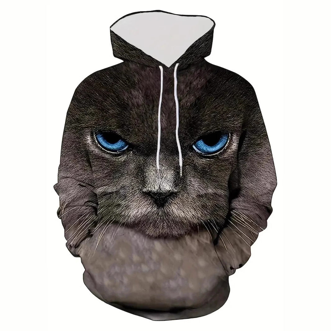 Damen Kapuzenpullover mit Wolf- und Schmetterlingsmotiv Echoarchiv
