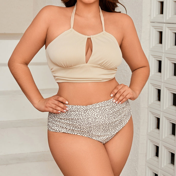 Damen Hochgeschnittenes Bikini-Set mit gerafftem Oberteil Echo Archiv