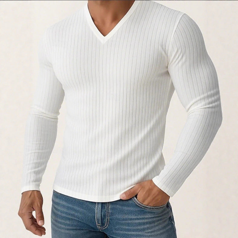 Herren Langarmshirt mit feiner Rippenstruktur Echoarchiv