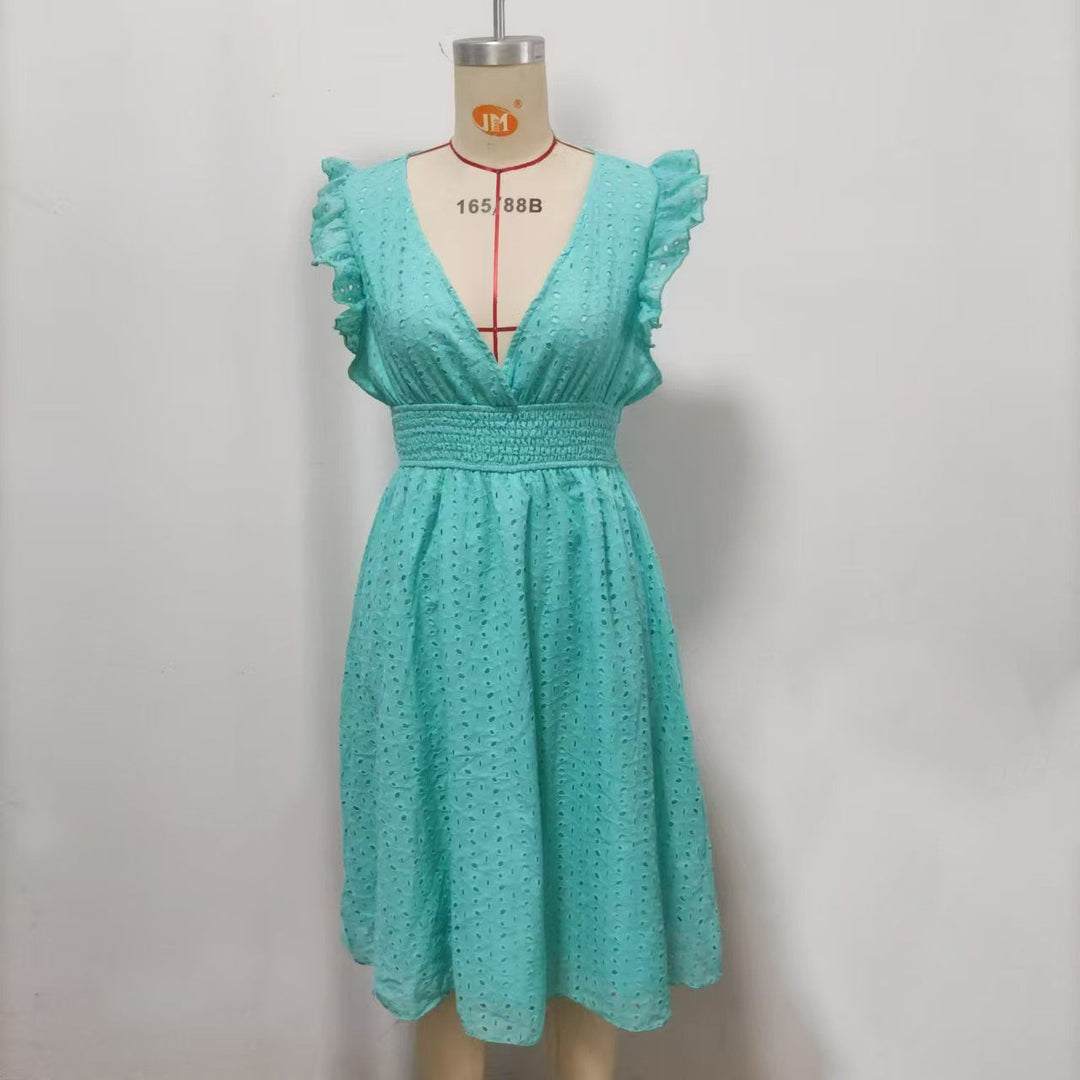 Damen Sommerkleid mit eleganten Spitzenärmeln Echoarchiv