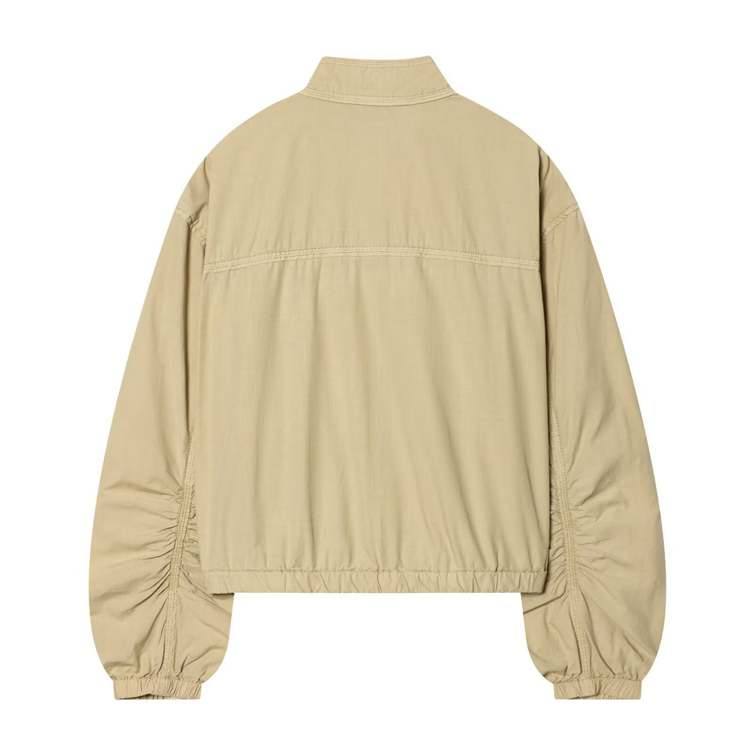 Damen Cropped-Boxy-Utility-Blouson mit Stehkragen und gerafften Ärmeln Echoarchiv