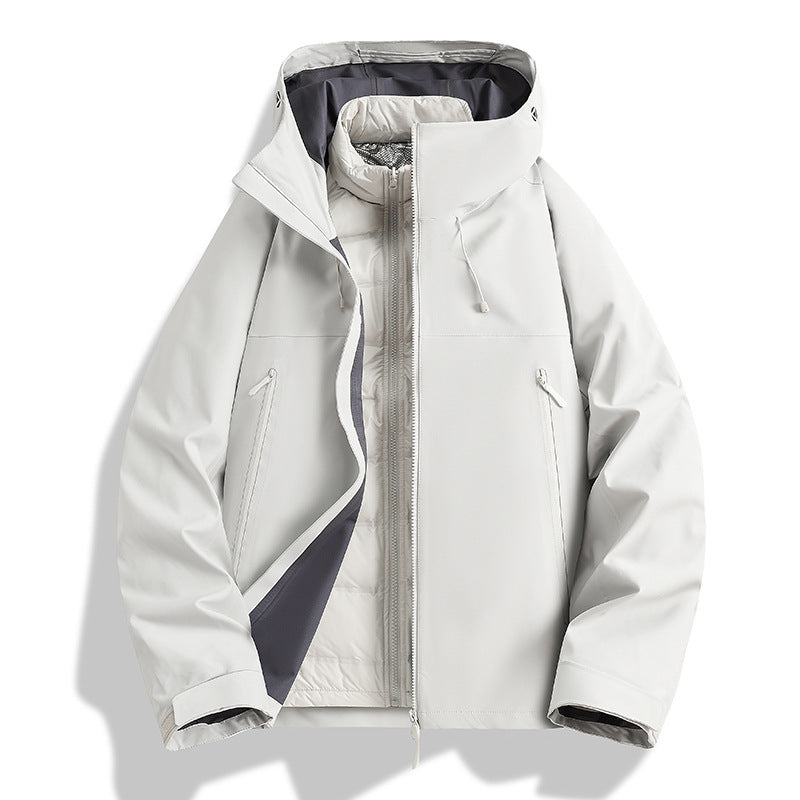 Herren Wasserdichte Softshell-Outdoorjacke mit verstellbarer Kapuze und atmungsaktiver Membran Echoarchiv