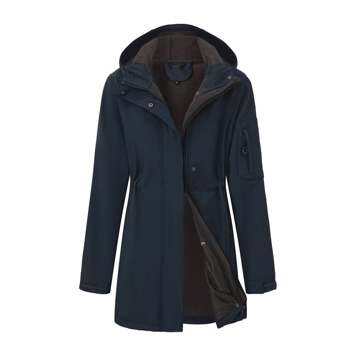 Damen nan funktionaler Softshell-Parka mit Teddyfleece-Futter, Kapuze und Taillenzug Echo Archiv