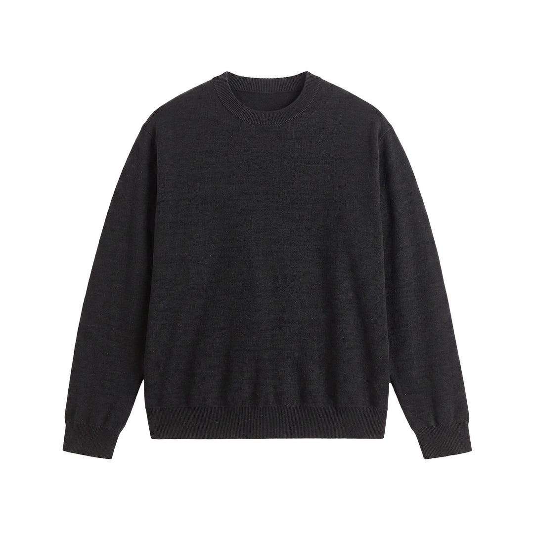 Herren Feiner Rundhals‑Sweatpullover aus Terry‑Frottee mit geripptem Saum Echoarchiv